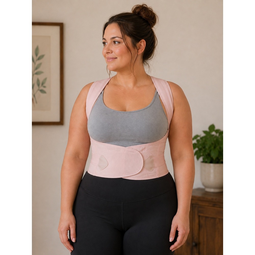Posture Corrector Vest Women Large Pink Neoprene Back Support Brace